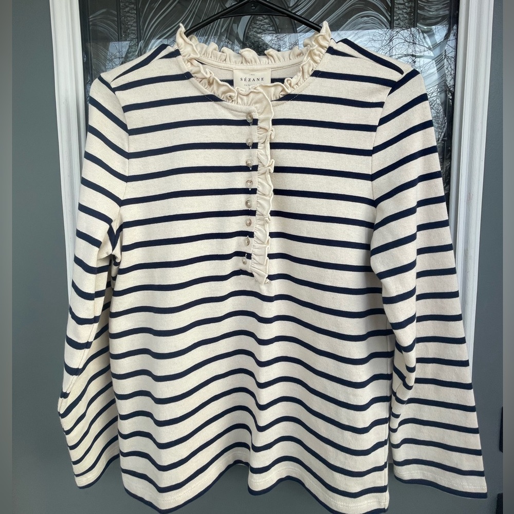 Sezane Mariniere Gael Blouse/Shirt 3/4 Sleeves
